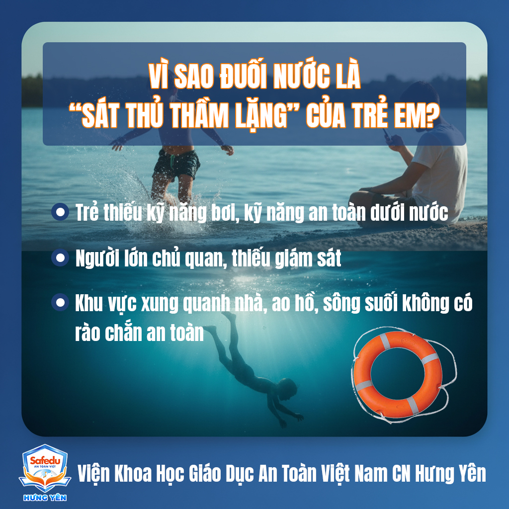 Kỹ năng phòng, tránh và xử lý tình huống ngạt nước, đuối nước Safedu Hưng Yên